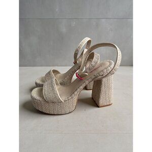 LARROUDE Dolly Natural Platform Sandals Heels Size 8